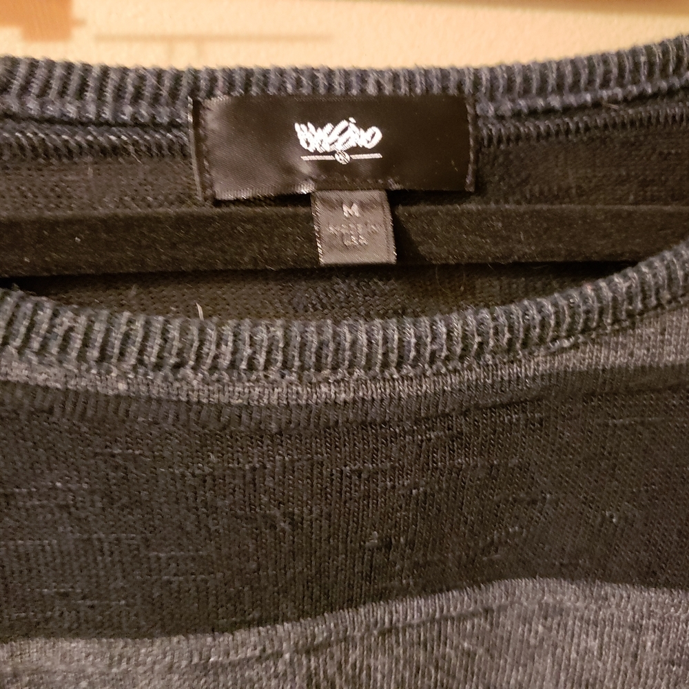 Black/Gray Striped Lightweight Sweater Knit - Picture 5 of 5